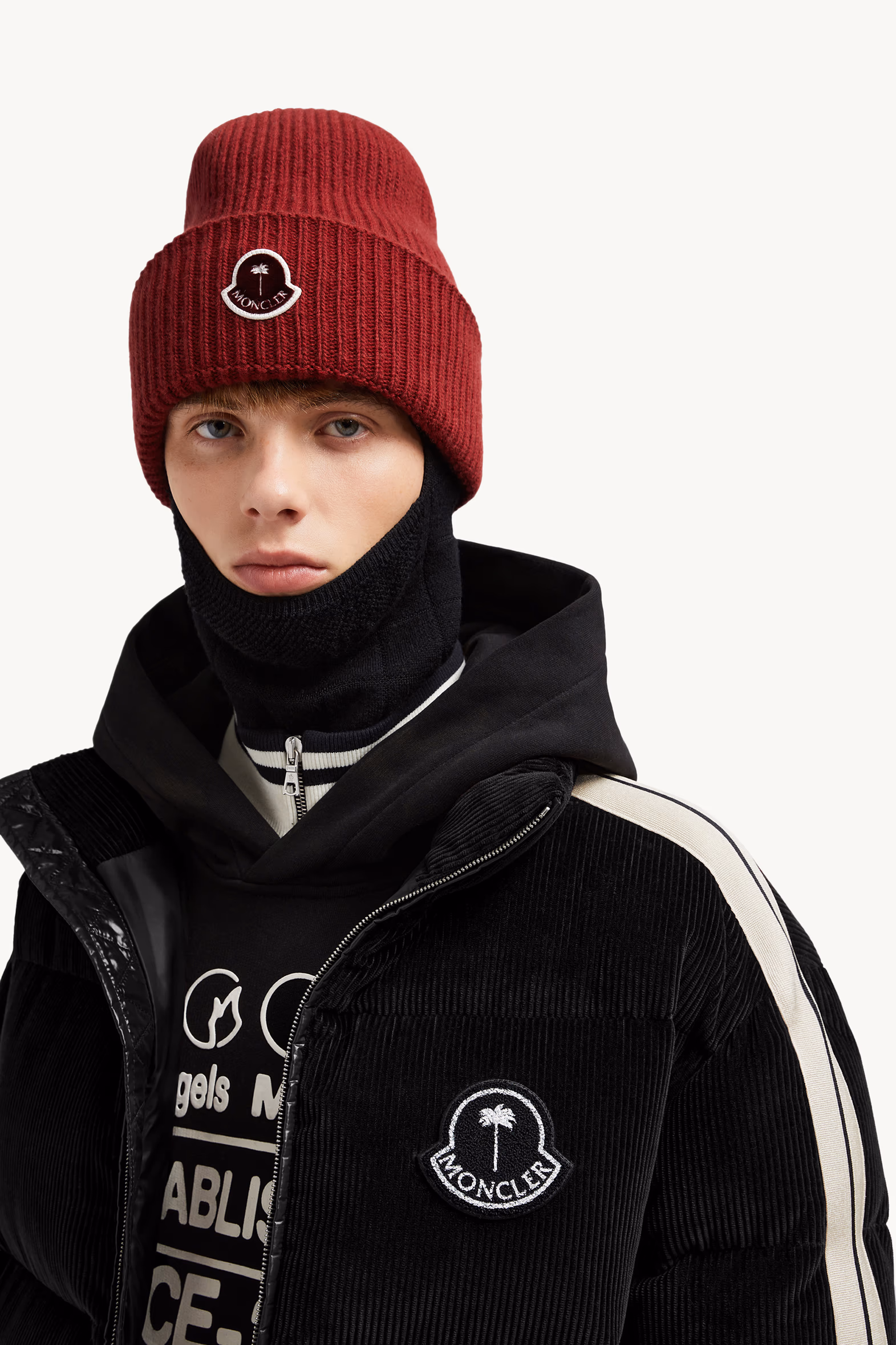 Doudoune courte en velours côtelé Abrolhos Moncler x Palm Angels Mixte Noir Moncler 4